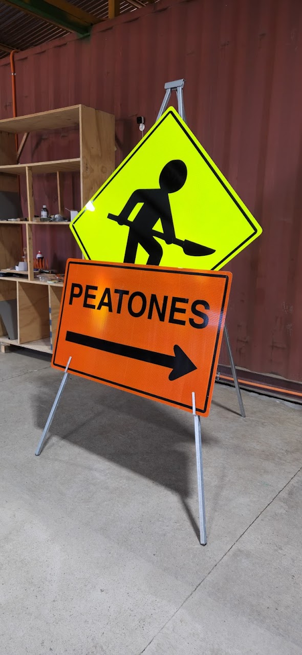 Señal Peatones para faena